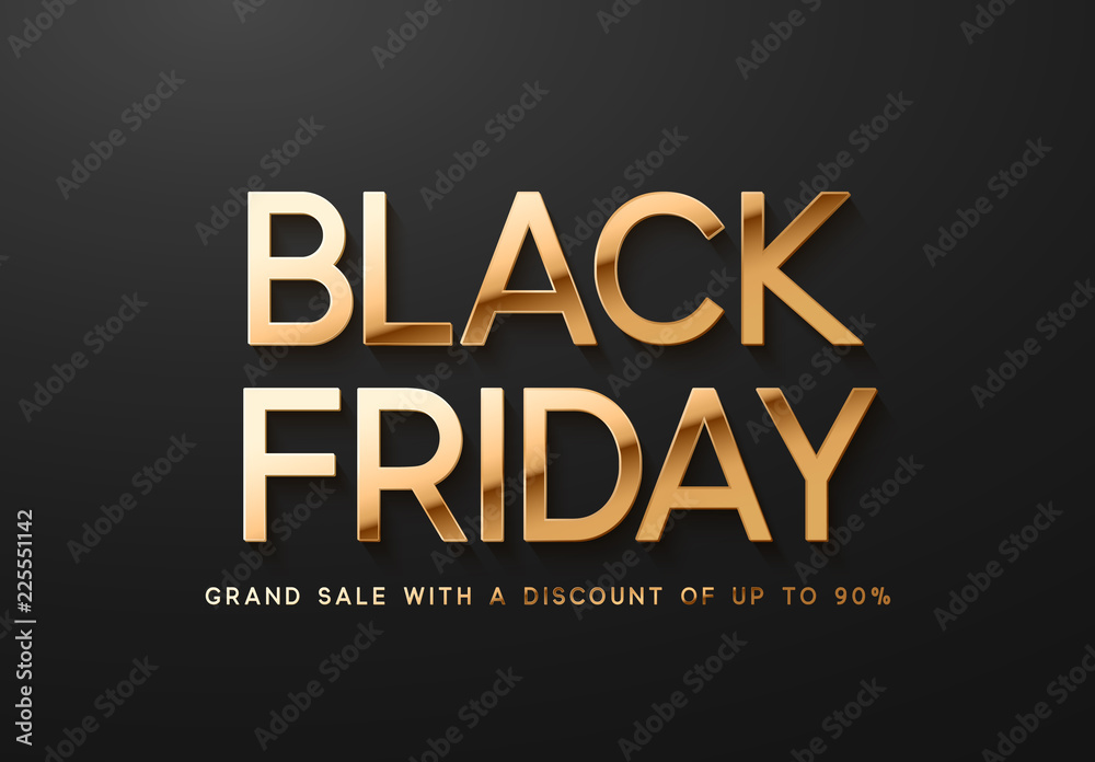 Black Friday Sale. Banner, poster, logo golden color on dark background. Black Friday Sale. Banner, poster, logo golden color on dark background.