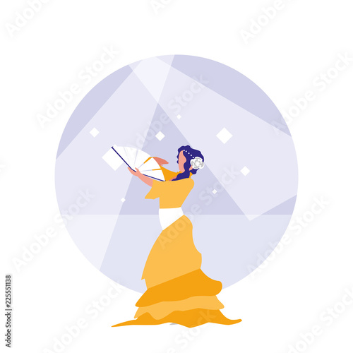 flamenco dancer woman isolated icon