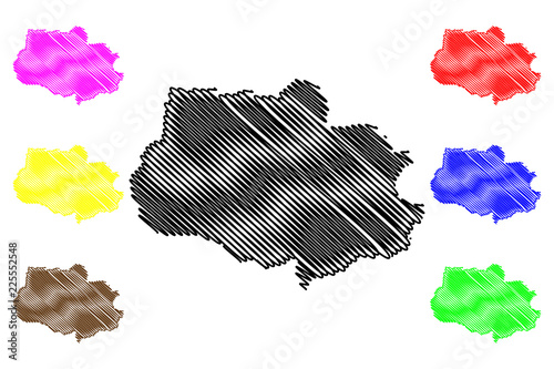 Tomsk Oblast (Russia, Subjects of the Russian Federation, Oblasts of Russia) map vector illustration, scribble sketch Tomsk Oblast map