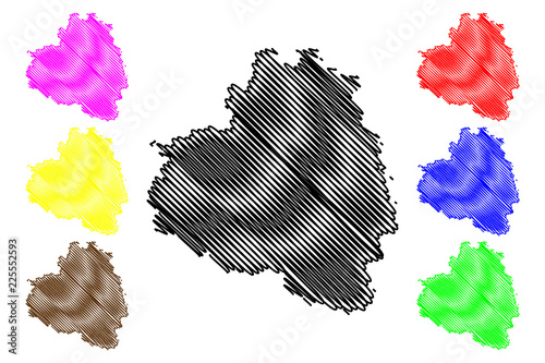 Tula Oblast (Russia, Subjects of the Russian Federation, Oblasts of Russia) map vector illustration, scribble sketch Tula Oblast map