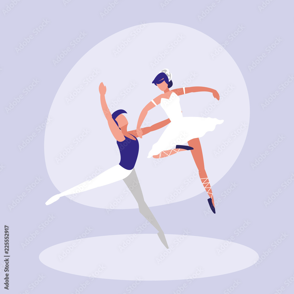 ballet dancers couple isolated icon