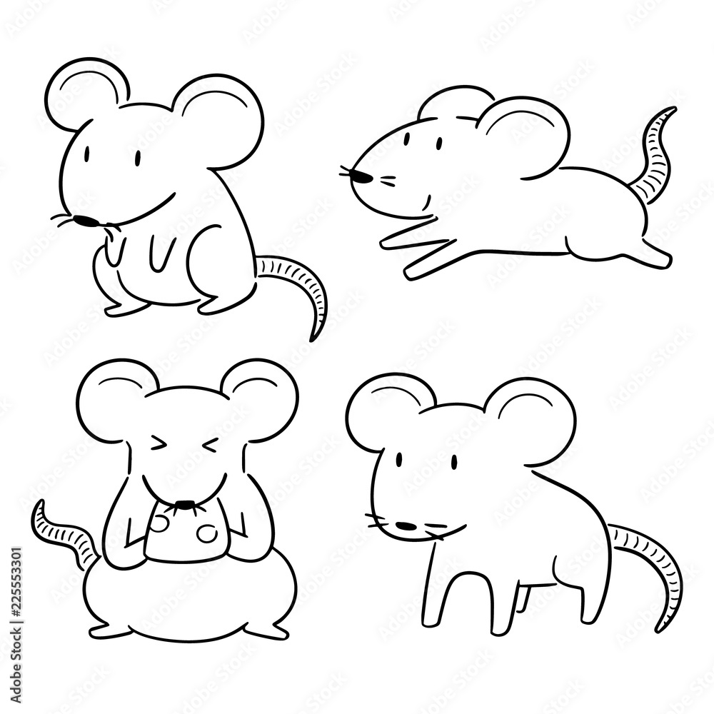 Obraz premium vector set of mouse