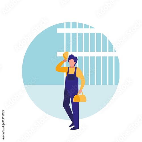 builder man with toolbox avatar character