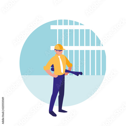 builder man with blueprints avatar character