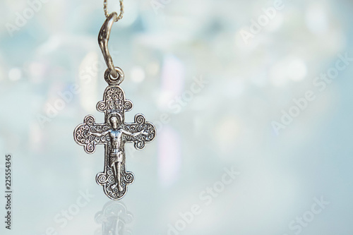 Religion. Christian cross background. © alexngm