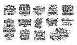 Set of Lettering compositions for posters. Motivational quotes about gadgets and technology. Hand drawn vector illustration.