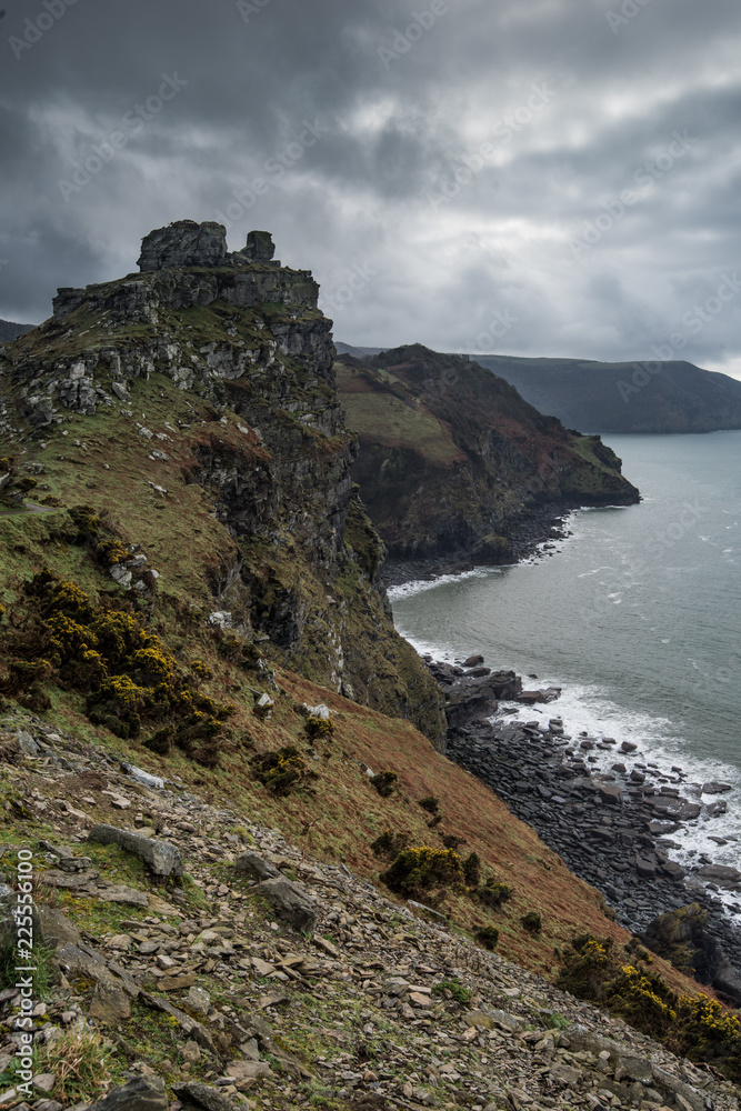 Devon coastline at valley of rocks