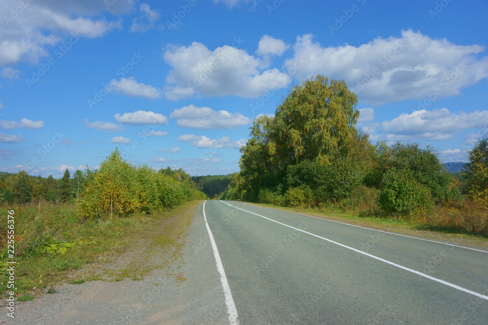 road out of asphalt, highway, forward