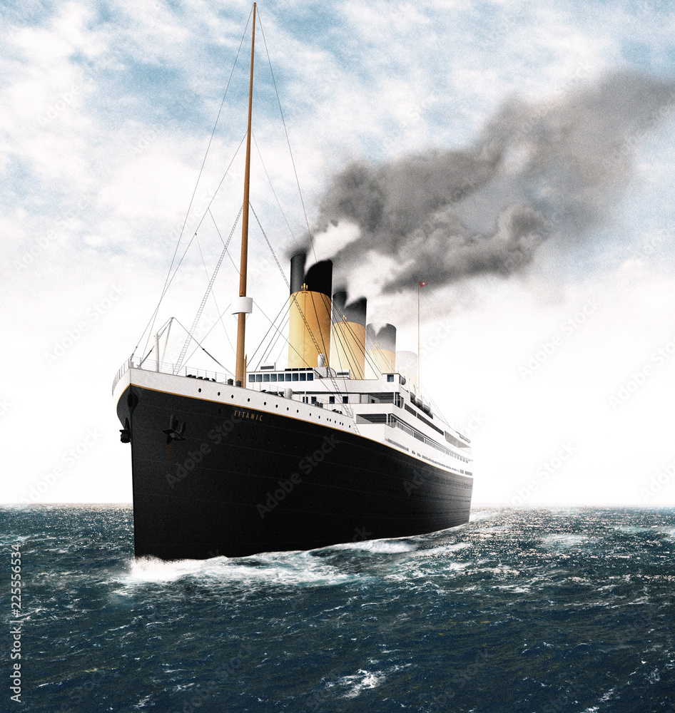 Fényképezés Illustration of the Titanic in the Sea during the Day - az  Europosters.hu