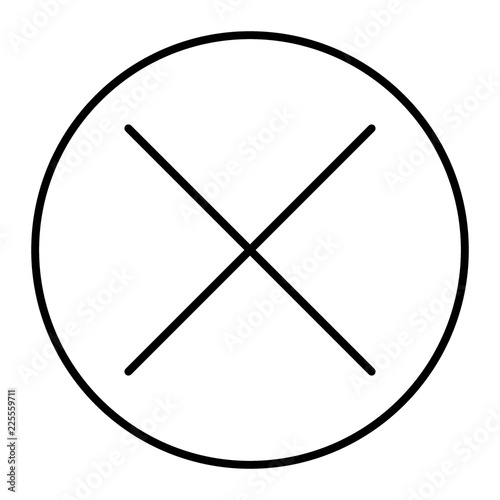 X button thin line icon. Cross in circle illustration isolated on white. X mark outline style design, designed for web and app. Eps 10.