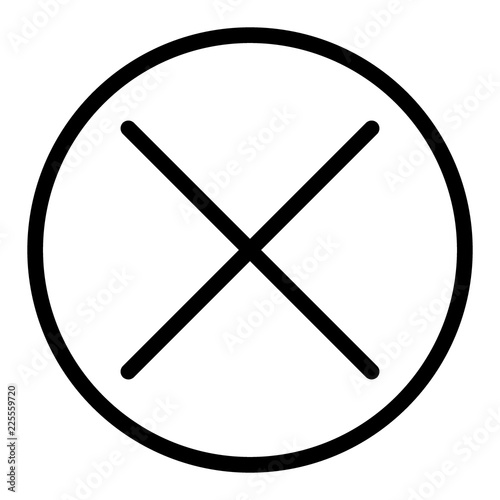 X button line icon. Cross in circle illustration isolated on white. X mark outline style design, designed for web and app. Eps 10.