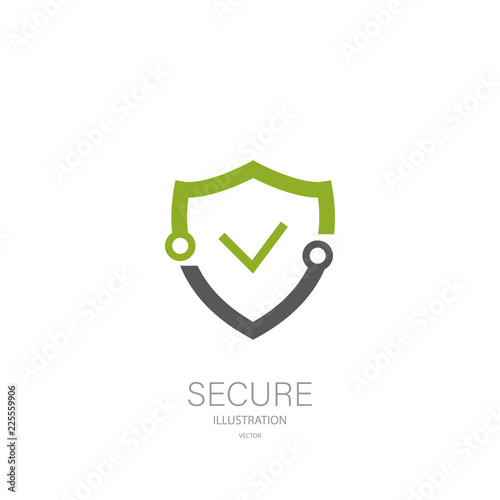 Shield securuty logo, icon stylish design, vector photo