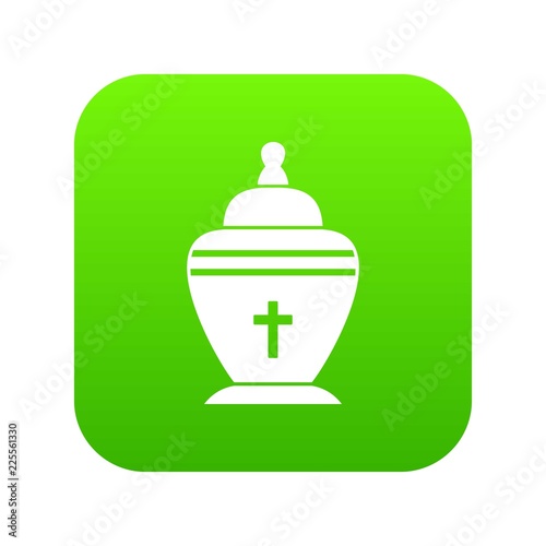 Urn icon digital green for any design isolated on white vector illustration