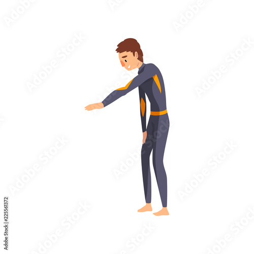 Man in diving suit vector Illustration on a white backgroun
