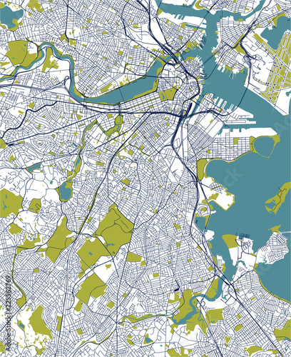 map of the city of Boston, USA photo