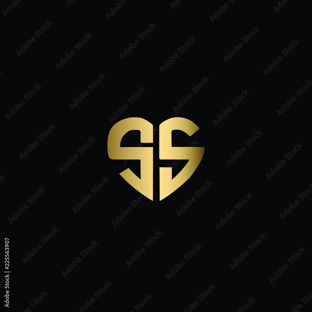 Heart Shaped Initial Letters S S or SS Romantic Logo Design Heart Shaped Initial Letters S S or SS Romantic Logo Design