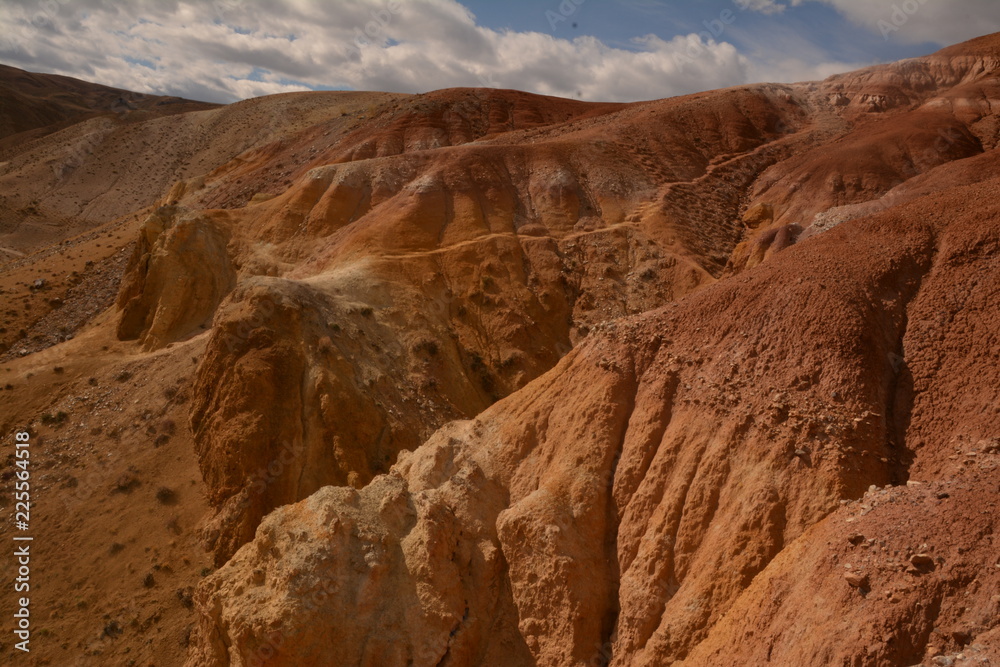 mountains landscape nature landscape view sky air oxygen autumn season grass trees blue yellow sand stone gray brown ridge water river rocks rock blue Altai,Russia open space