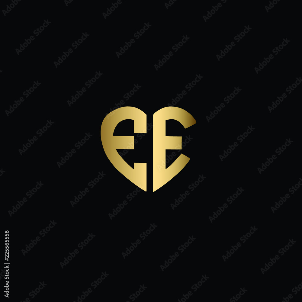 Heart Shaped Initial Letters E E or EE Romantic Logo Design Heart Shaped Initial Letters E E or EE Romantic Logo Design