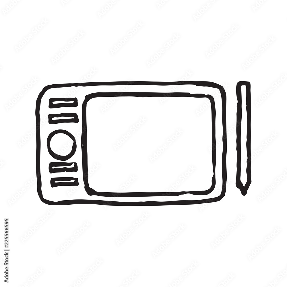 Drawing tablet doodle icon Drawing tablet doodle icon