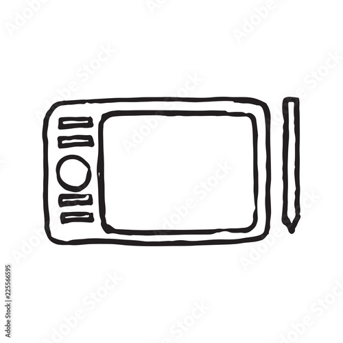 Drawing tablet doodle icon