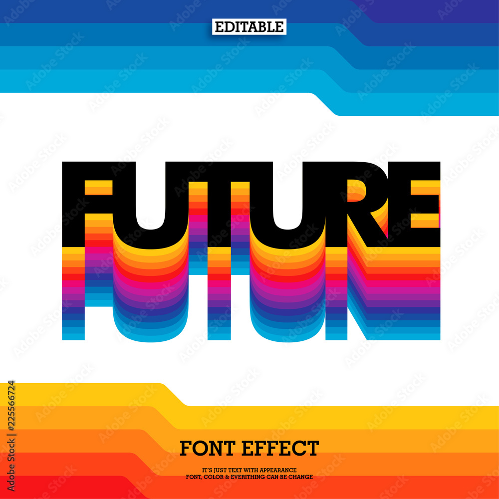 80s gradient color text effect with modern and strong look 