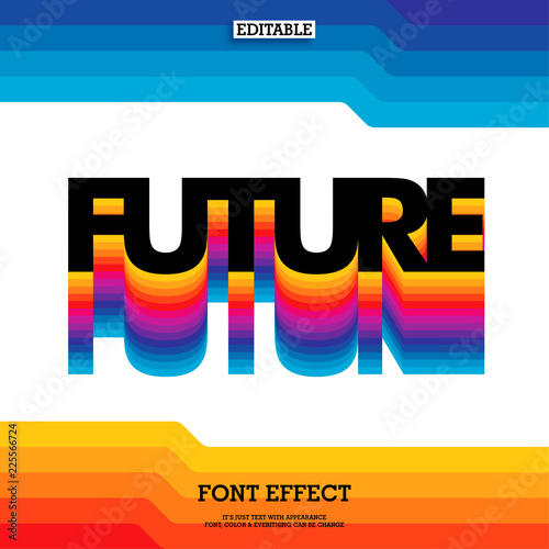 80s gradient color text effect with modern and strong look 