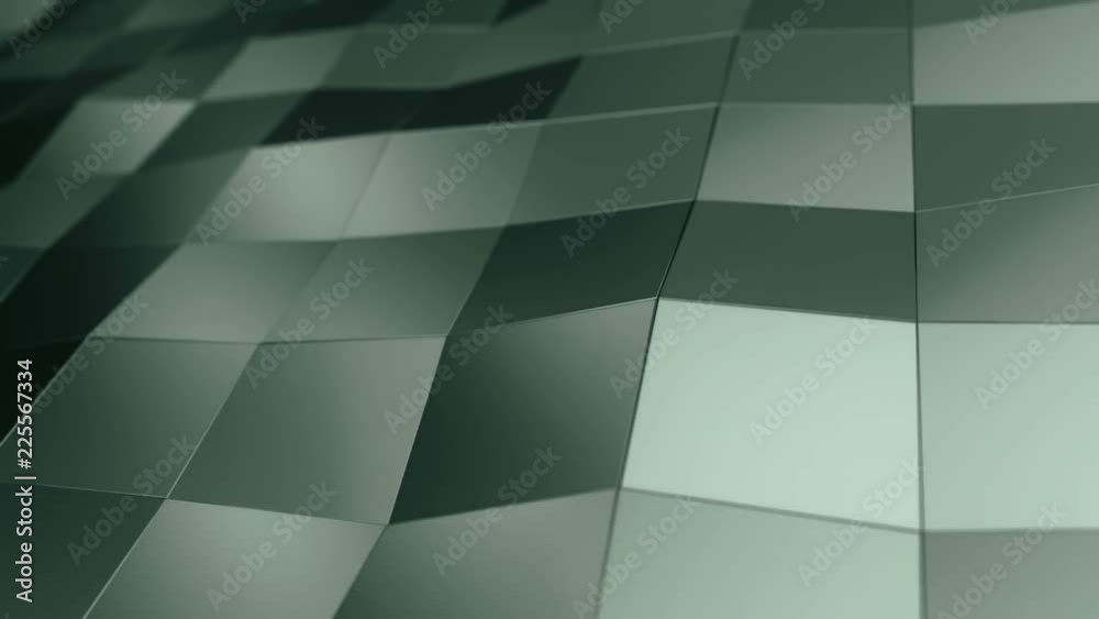 Abstract background with animation of waving smooth polygonal surface from glass, chrome or plastic. Good technological backdrop. Animation of seamless loop. Abstract background with animation of waving smooth polygonal surface from glass, chrome or plastic. Good technological backdrop. Animation of seamless loop.