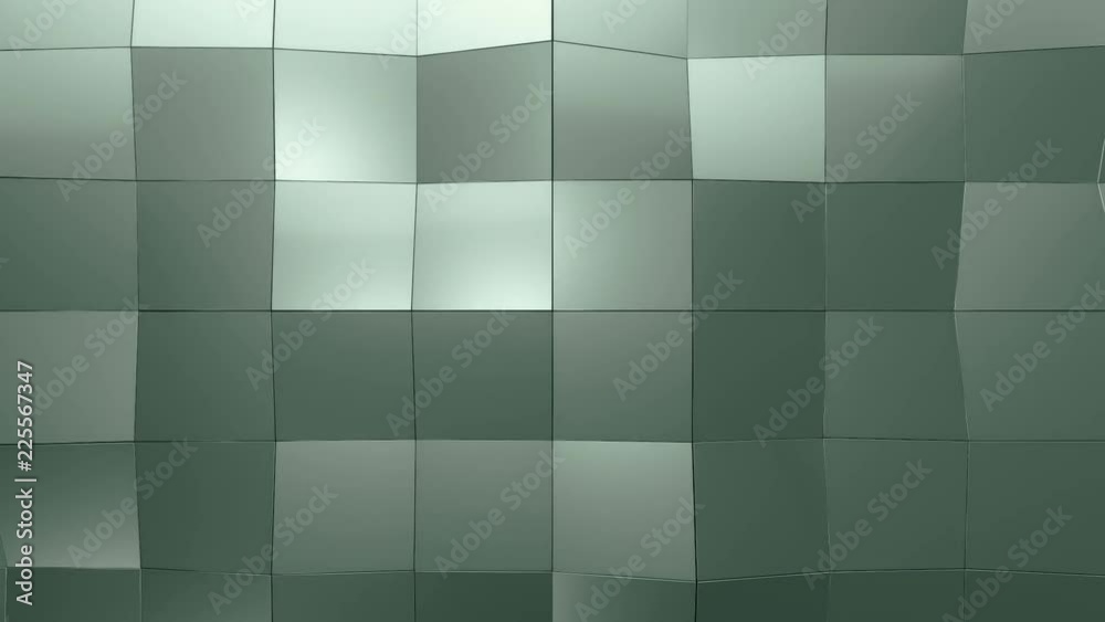 Abstract background with animation of waving smooth polygonal surface from glass, chrome or plastic. Good technological backdrop. Animation of seamless loop. 