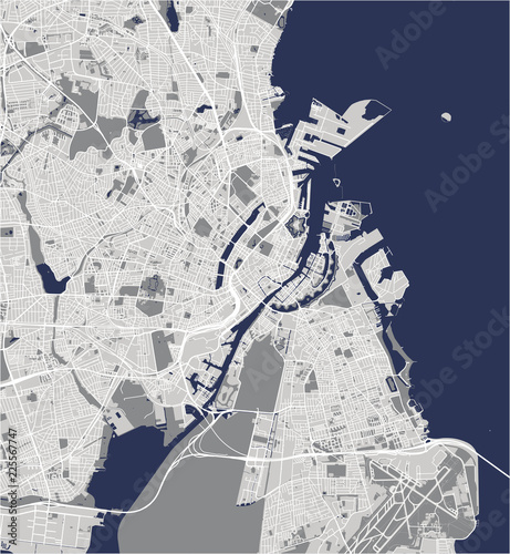 map of the city of Copenhagen, Denmark