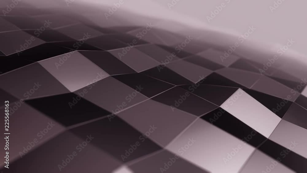 Abstract background with animation of waving smooth polygonal surface from glass, chrome or plastic. Good technological backdrop. Animation of seamless loop. Abstract background with animation of waving smooth polygonal surface from glass, chrome or plastic. Good technological backdrop. Animation of seamless loop.