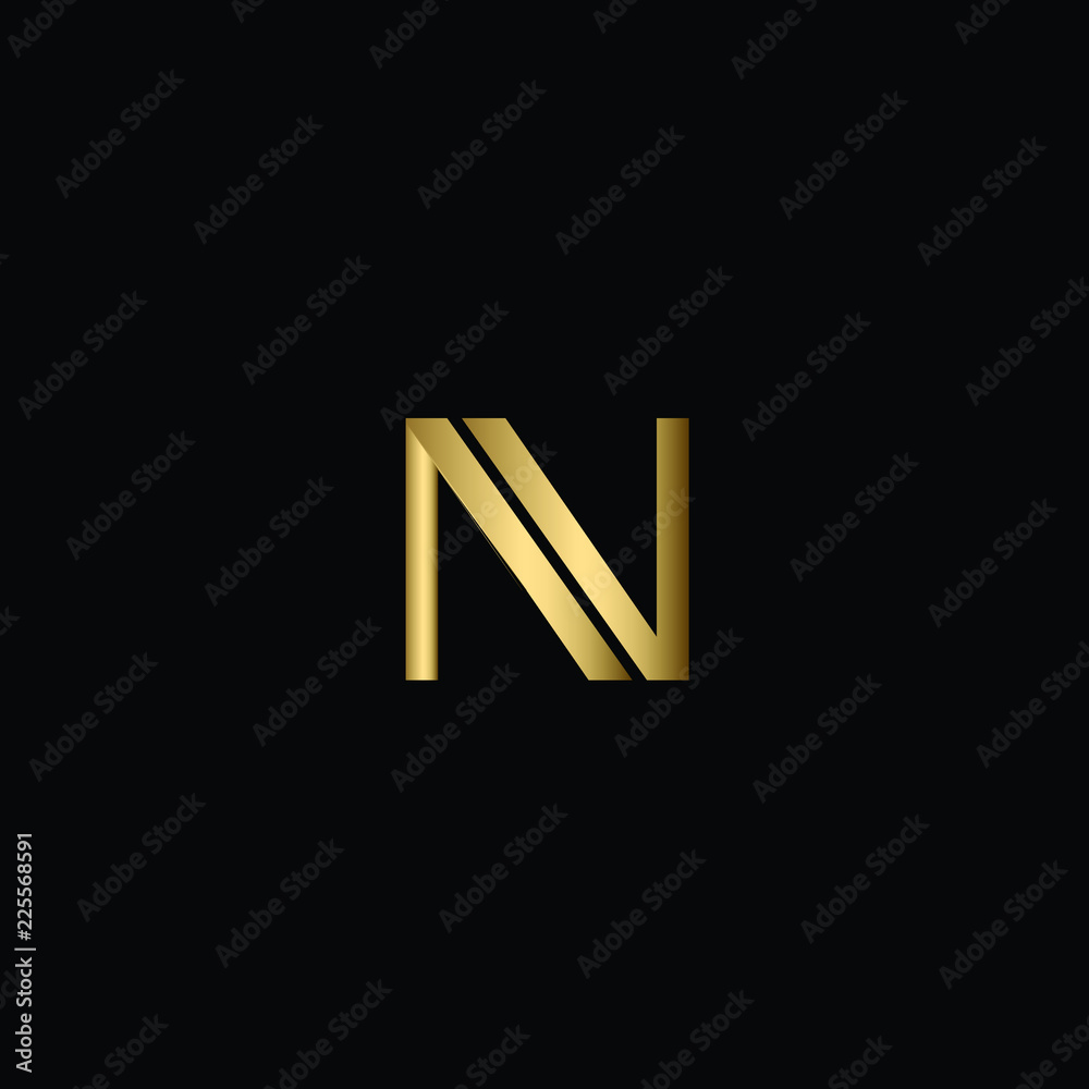 Abstract Minimal Initial Letters GH Logo Design in Black and Gold Color Using Letters G H
