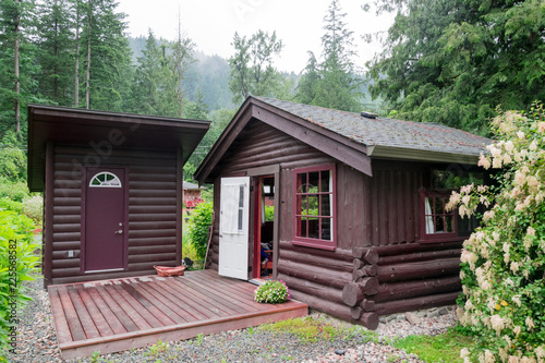 Superior cabin at an eco retreat near Othello Tunnels and Hope in British Columbia, Canada.NEF