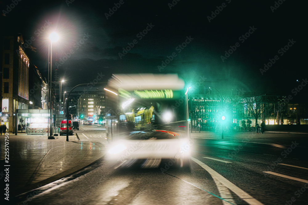 hamburg, jungefernstieg, bus, hvv, fast, lights, street