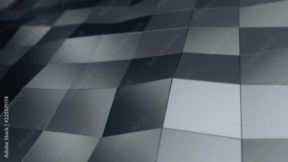 Abstract background with animation of waving smooth polygonal surface from glass, chrome or plastic. Good technological backdrop. Animation of seamless loop. Abstract background with animation of waving smooth polygonal surface from glass, chrome or plastic. Good technological backdrop. Animation of seamless loop.