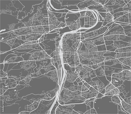 map of the city of Prague, Czech Republic