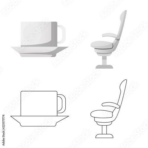 Vector design of airport and airplane icon. Collection of airport and plane vector icon for stock.