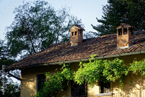 Old villa, ancient architecture with sunbeam background. © Didi