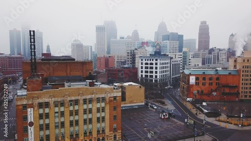 Foggy Downtown Detroit 07