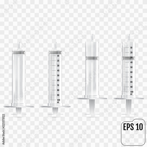 Realistic vector syringe isolated on transparent background photo