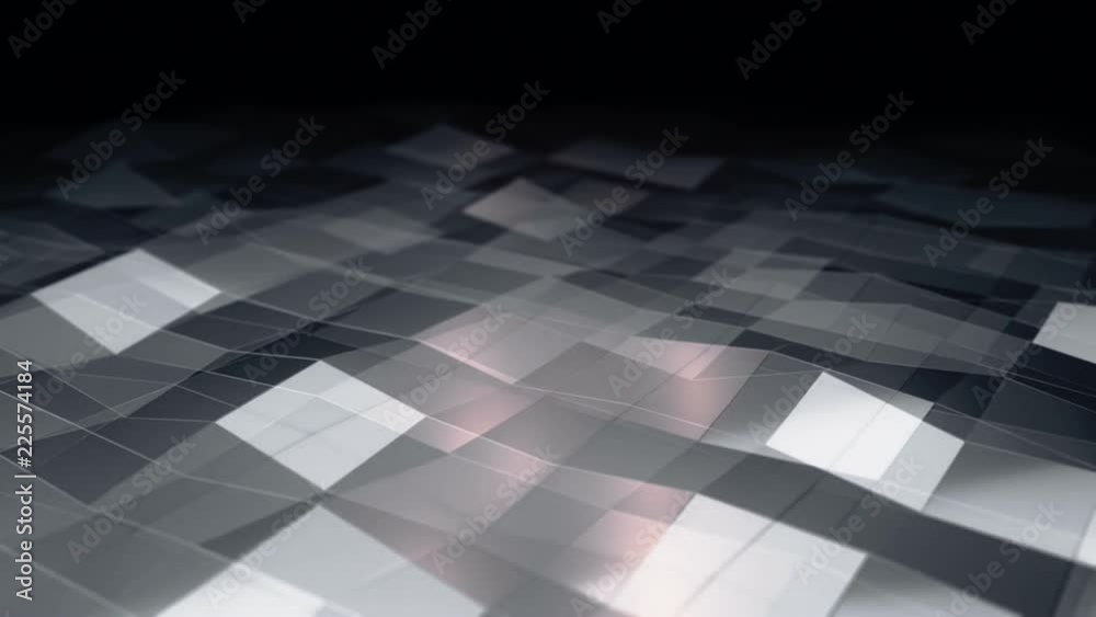 Abstract background with animation of waving smooth polygonal surface from glass, chrome or plastic. Good technological backdrop. Animation of seamless loop. Abstract background with animation of waving smooth polygonal surface from glass, chrome or plastic. Good technological backdrop. Animation of seamless loop.