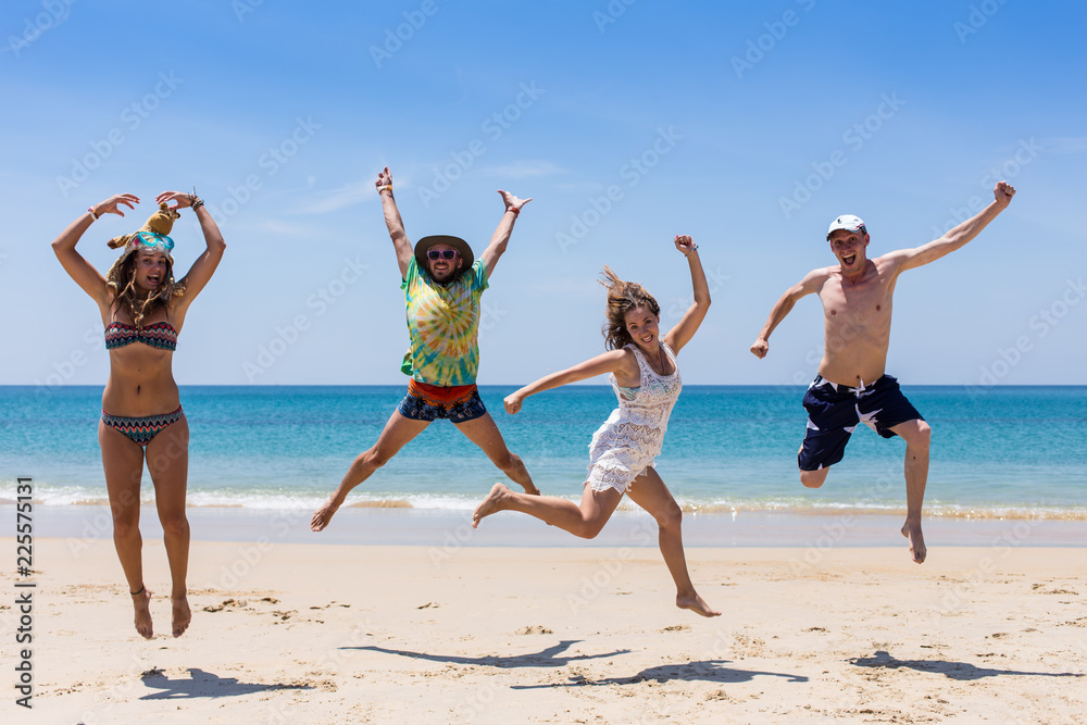 Friends fun on the beach under sunset sunlight. Friends fun on the beach under sunset sunlight.