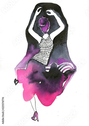 Illustration of a dancing woman photo