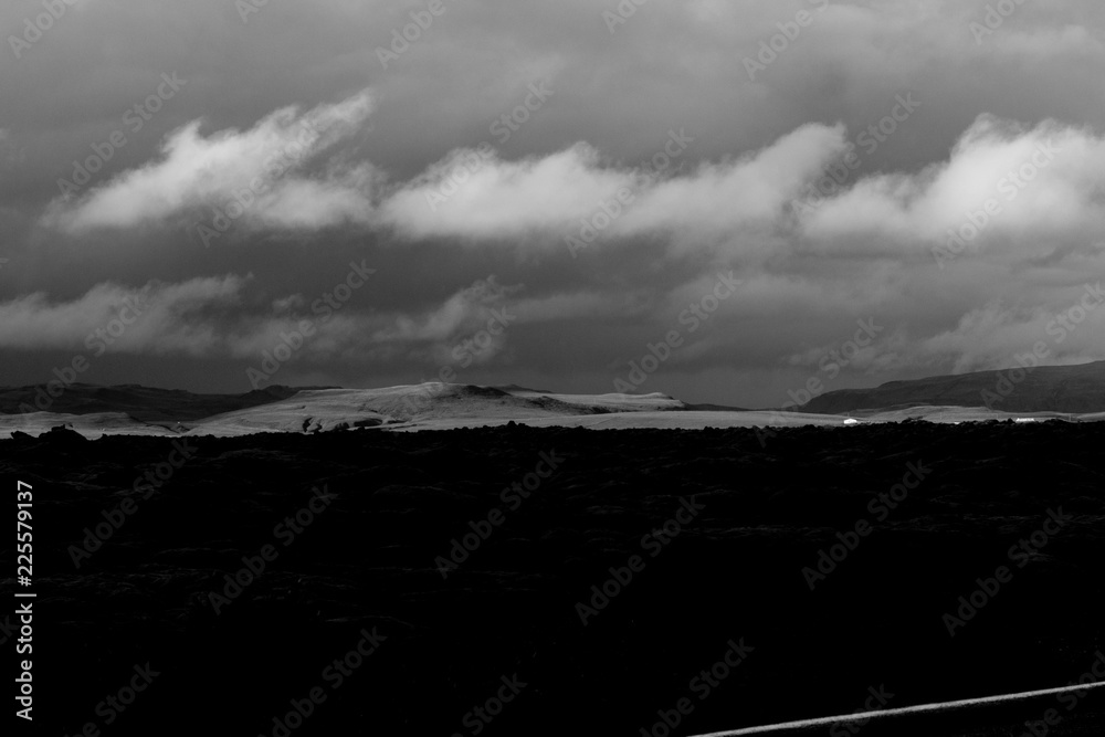 Nuvole d'Islanda - bianco e nero