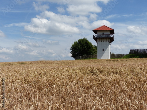 Getreidefelder mit Galgenturm in Mastershausen / Hunsrück photo