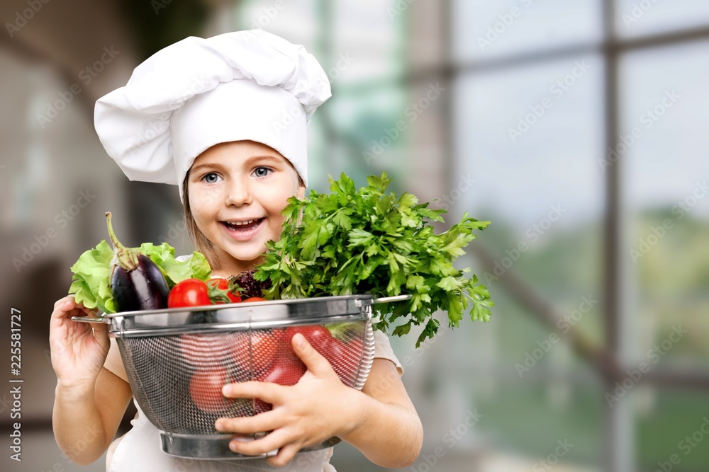 Portrait of adorable little girl with food Portrait of adorable little girl with food