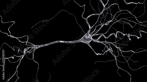 Bild auf Leinwand conceptual image with neuron cell in abstract space
