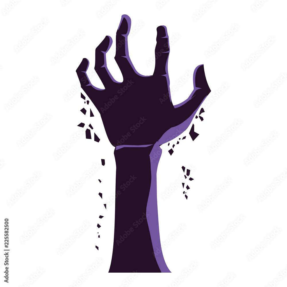 zombie hand halloween icon