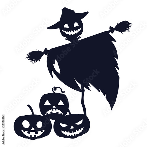 halloween scarecrow character icon