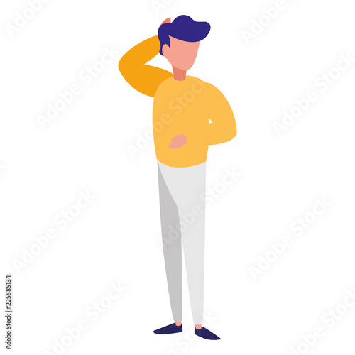 young man modeling character