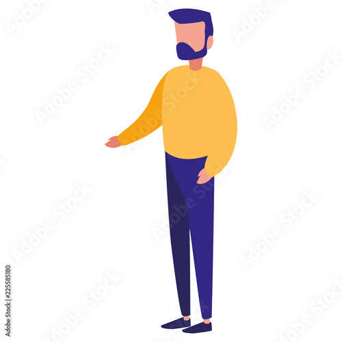 young man with beard modeling character